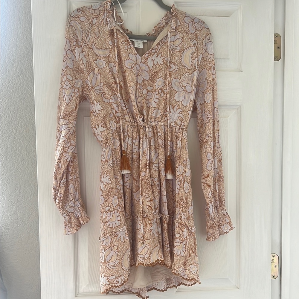 House of Harlow 1960 Floral Dress in Cream and Brown
